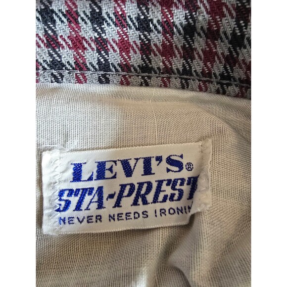 Vintage Levi's STA-PREST red and black Houndstooth size 28 - Picture 7 of 12
